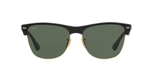 Ray-Ban RB4175 Clubmaster Oversized Sunglasses + Vision Group Accessories Bundle for unisex-adult (Demi Gloss Black On Arista/Crystal Green (877)