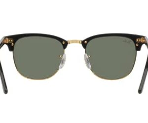 Ray-Ban RB3016 Clubmaster Sunglasses+ Vision Group Accessories Bundle, unisex-adult (Black On Arista/Crystal Green (W0365),51)