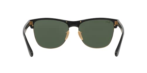 Ray-Ban RB4175 Clubmaster Oversized Sunglasses + Vision Group Accessories Bundle for unisex-adult (Demi Gloss Black On Arista/Crystal Green (877)