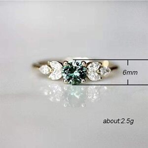 Gixaxak 18K Gold Plated Oval Simulated Emerald Engagement Ring Women Wedding Engagement Gemstone Promise Engagement Ring 7