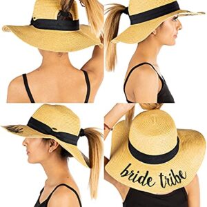 Funky Junque Messy Bun Sun Hat Bundle - 1 Bride, 6 Bride Tribe (7 Pack)