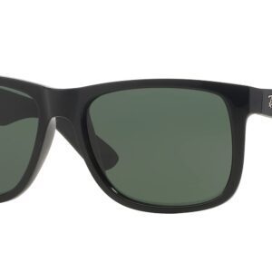 Ray-Ban RB4165 Justin Sunglasses + Vision Group Accessories Bundle (Black/Dark Green (601/71),55), unisex-adult