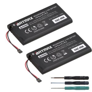 Batmax 2Pcs HAC-006 Li-ion Joy-Con Battery Replacement for Nintendo Switch Joy-Con HAC-015, HAC-016 Left & Right Joy Con