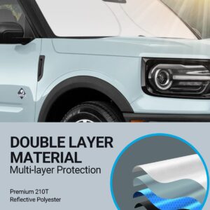 Proadsy 2024 Upgrade Front Windshield Sun Shade Foldable Sunshade Protector Custom Fit 2024 2023 2022 2021 Ford Bronco Sport Accessories