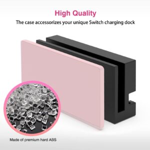 TIKOdirect Custom Faceplate Cover for Nintendo Switch Charging Dock, Hard PC Slim Shell Anti-Scratch [No Screwdriver Installation] for Switch Dock, Pink