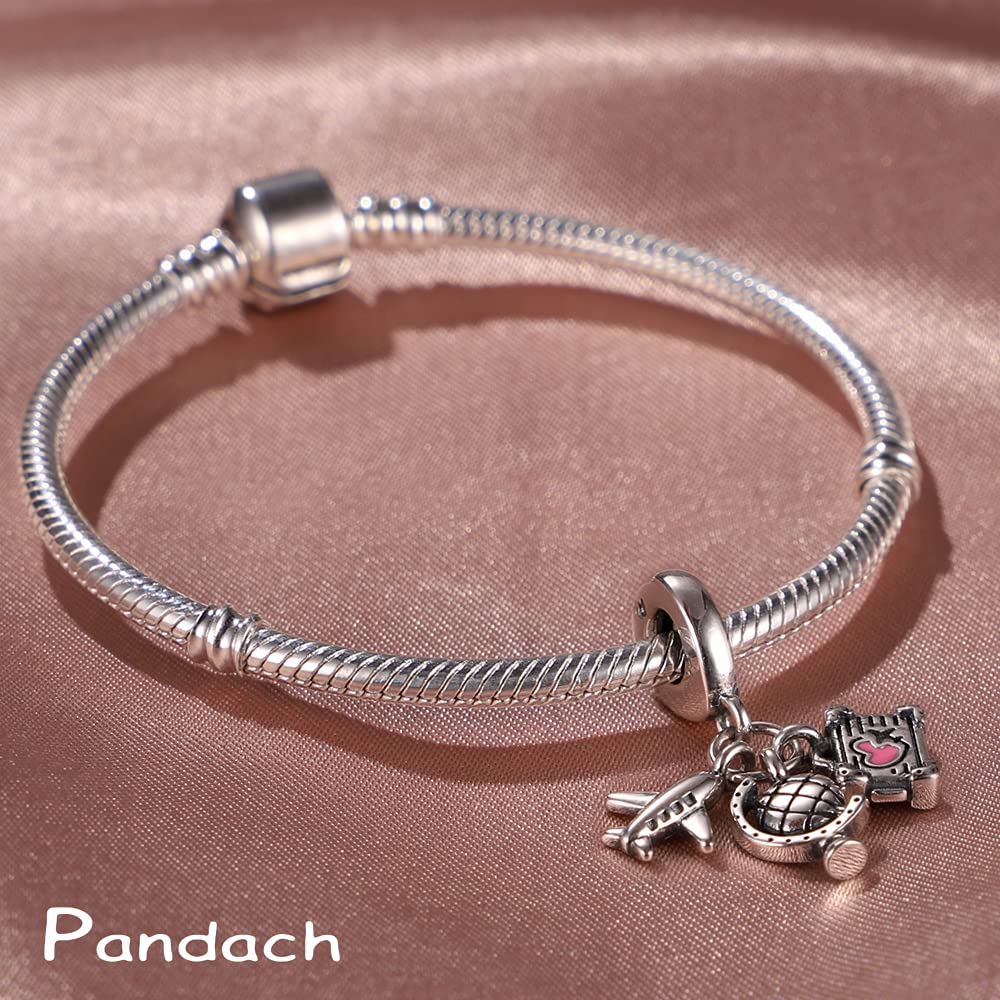 Pandach 925 Sterling Silver Charms for Bracelets Necklace with 5A CZ Stones Dangle Pendant Bead Jewelry Beads Gifts for Women