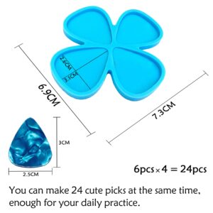 6 Pack Guitar Picks Epoxy Resin Molds Guitar Plectrums Silicone Casting Mold Jewelry Making Molds for DIY Guitar Thumb Finger Picks Keychain Pendant