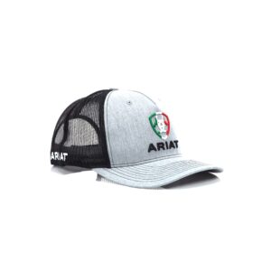 ARIAT Men's R112 Cap, Mexican Flag, Grey, Black Mesh Back, Snapback