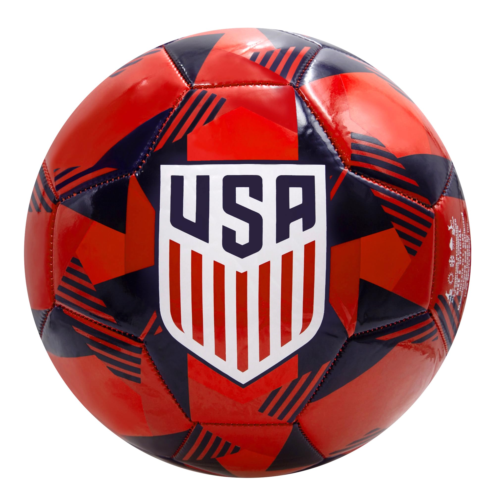 Icon Sports Official Licensed U.S. Soccer Regulation Sized Soccer Ball | Red Prism