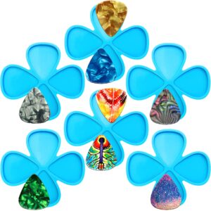 6 pack guitar picks epoxy resin molds guitar plectrums silicone casting mold jewelry making molds for diy guitar thumb finger picks keychain pendant