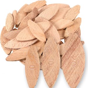 beechwood joiner biscuits number 0, 10, 20 wood joining biscuits woodworking biscuits assorted beech wood chips for crafting woodworking(150 pieces)