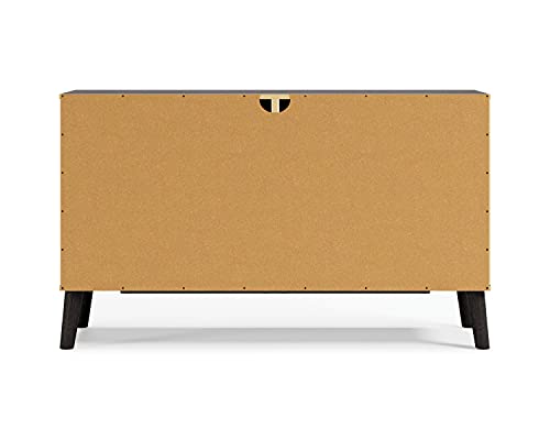 Signature Design by Ashley Piperton Contemporary Scandinavian 6 Drawer Dresser, Two-Tone Black