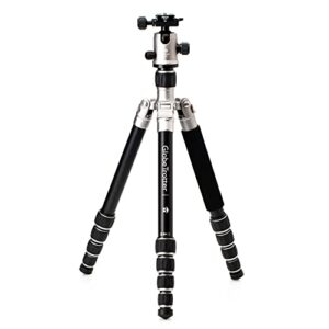 benro mefoto globetrotter travel tripod, ballhead and monopod in titanium, 2 series aluminum legs, 4 leg sections, twist leg locks, padded carrying case (bmgtattn)