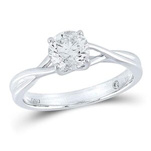 fb jewels 14kt white gold round diamond solitaire bridal wedding engagement ring 1 cttw size 10