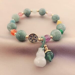 Feng Shui Handmade Chinese Wu Lou/Hu Lou Bracelet for Health and Protection (GREEN)