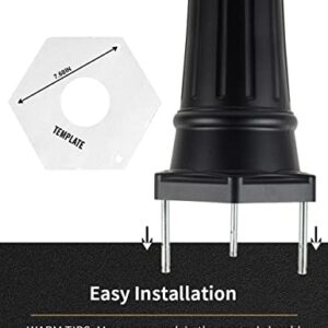 CMRCOZIRA Modern Outdoor Street Light 82.7" H, Dusk to Dawn 3-Head Post Lights, Outdoor Lamp Post with Outlet, Waterproof Outdoor Lamp Post Lights, Street Lantern 3 Light in Black for Exterior Yard