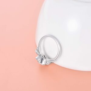 Rose Flower Cremation Urn Ring Holds Loved Ones Ashes 925 Sterling Silver Always in My Heart Cremation Keepsake Ring Memorial Jewelry Gift for Women (7)