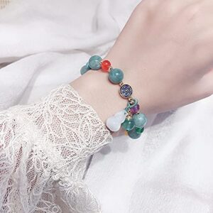 Feng Shui Handmade Chinese Wu Lou/Hu Lou Bracelet for Health and Protection (GREEN)