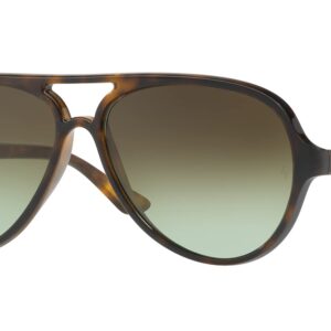 Ray-Ban RB4125 Cats 5000 Sunglasses + Vision Group Accessories Bundle (Light Havana/Green Gradient Brown (710/A6))