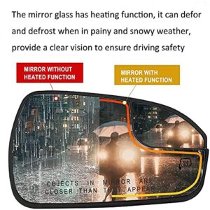 Right Passenger Side Heated Mirror Glass Replacement For 2013-2020 Ford Fusion Side Mirror - for Ford Fusion Passenger Side Mirror Convex Glass With Rear Holder, Replace DS7Z17K707B