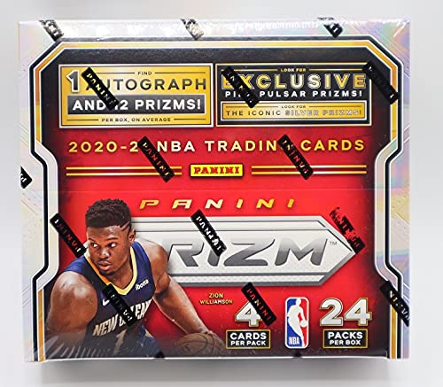 2020/21 Panini Prizm NBA Basketball Retail Box - 24 Packs of 4 Cards Each - 1 Autograph and 12 Prizms Each Box