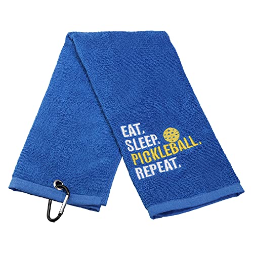 LEVLO Pickleball Sports Lovers Gift Eat Sleep Pickleball Repeat Cotton Towels for Pickleball Lovers (Eat Sleep Pickleball Repeat)