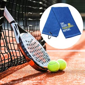 LEVLO Pickleball Sports Lovers Gift Eat Sleep Pickleball Repeat Cotton Towels for Pickleball Lovers (Eat Sleep Pickleball Repeat)