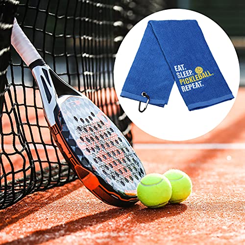 LEVLO Pickleball Sports Lovers Gift Eat Sleep Pickleball Repeat Cotton Towels for Pickleball Lovers (Eat Sleep Pickleball Repeat)