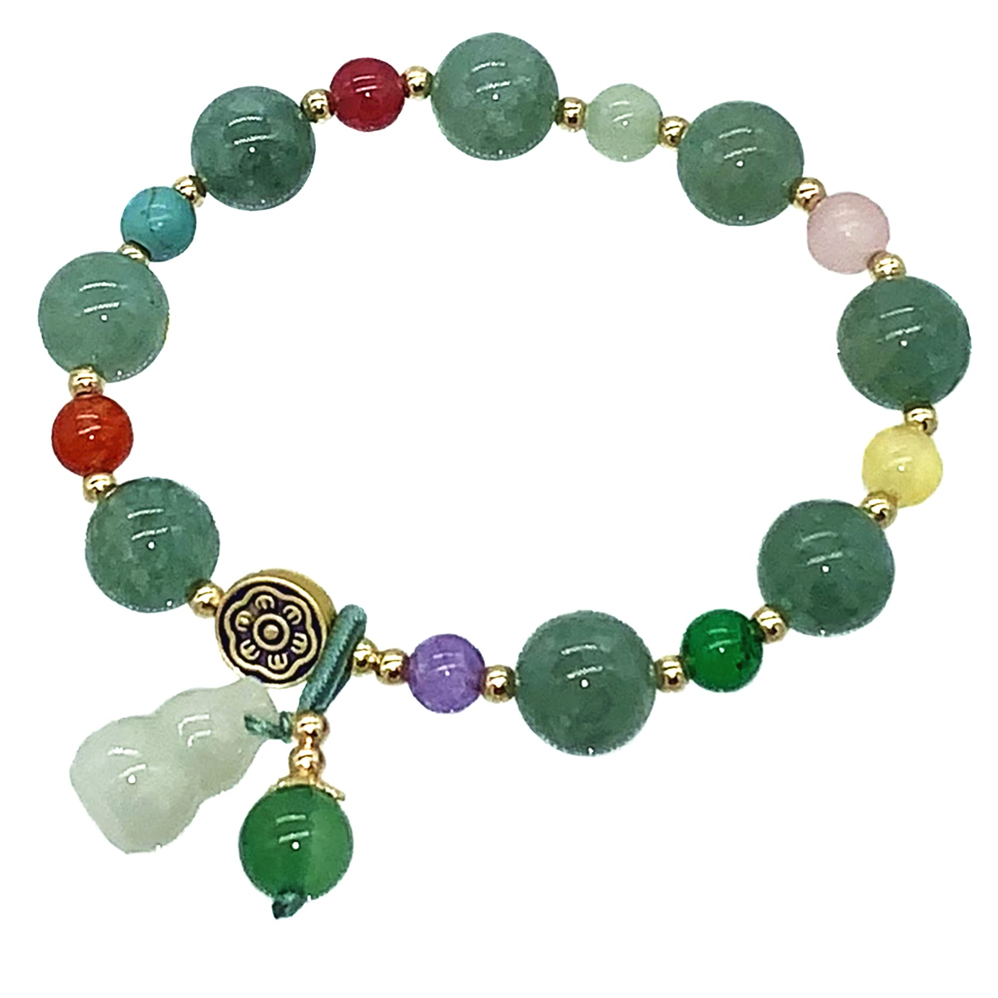 Feng Shui Handmade Chinese Wu Lou/Hu Lou Bracelet for Health and Protection (GREEN)