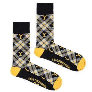 PARAMOUNT NETWORK Yellowstone Dutton Ranch Black Plaid Socks