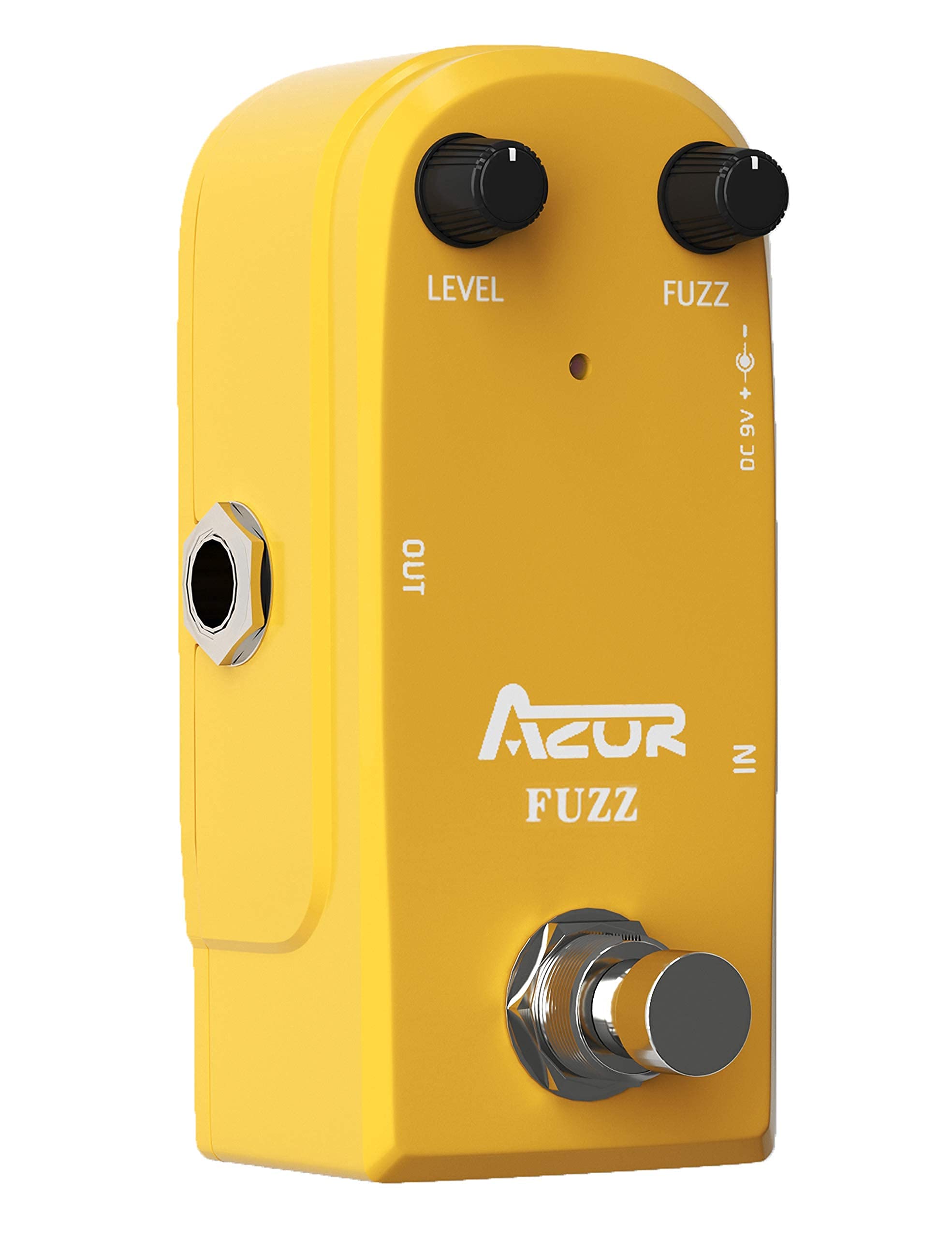 AZOR Vintage Fuzz Guitar Effect Pedal with Guitar Effect Pedal Cables 3 Pack (Gold)