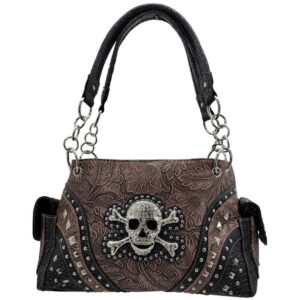 BHW SKULL WOMENS HANDBAGS SKULL WOMENS WALLET AND HANDBAGS (43-BROWN-BAG-ONLY)