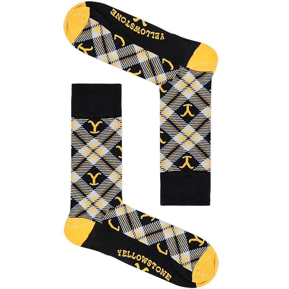 PARAMOUNT NETWORK Yellowstone Dutton Ranch Black Plaid Socks