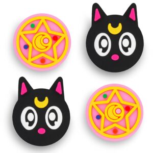 owngen cute thumb grip caps for nintendo switch/lite/oled, kawaii magic moon joy-stick button stick cover 3d analog ergonomic cap for ns controller joy-cons (luna)