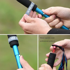 3 Section Trekking Poles Lightweight Aluminium Walking Poles Adjustable Trekking Sticks Collapsible Sticks 2pcs (Rainbow, 110cm/43.3inch)