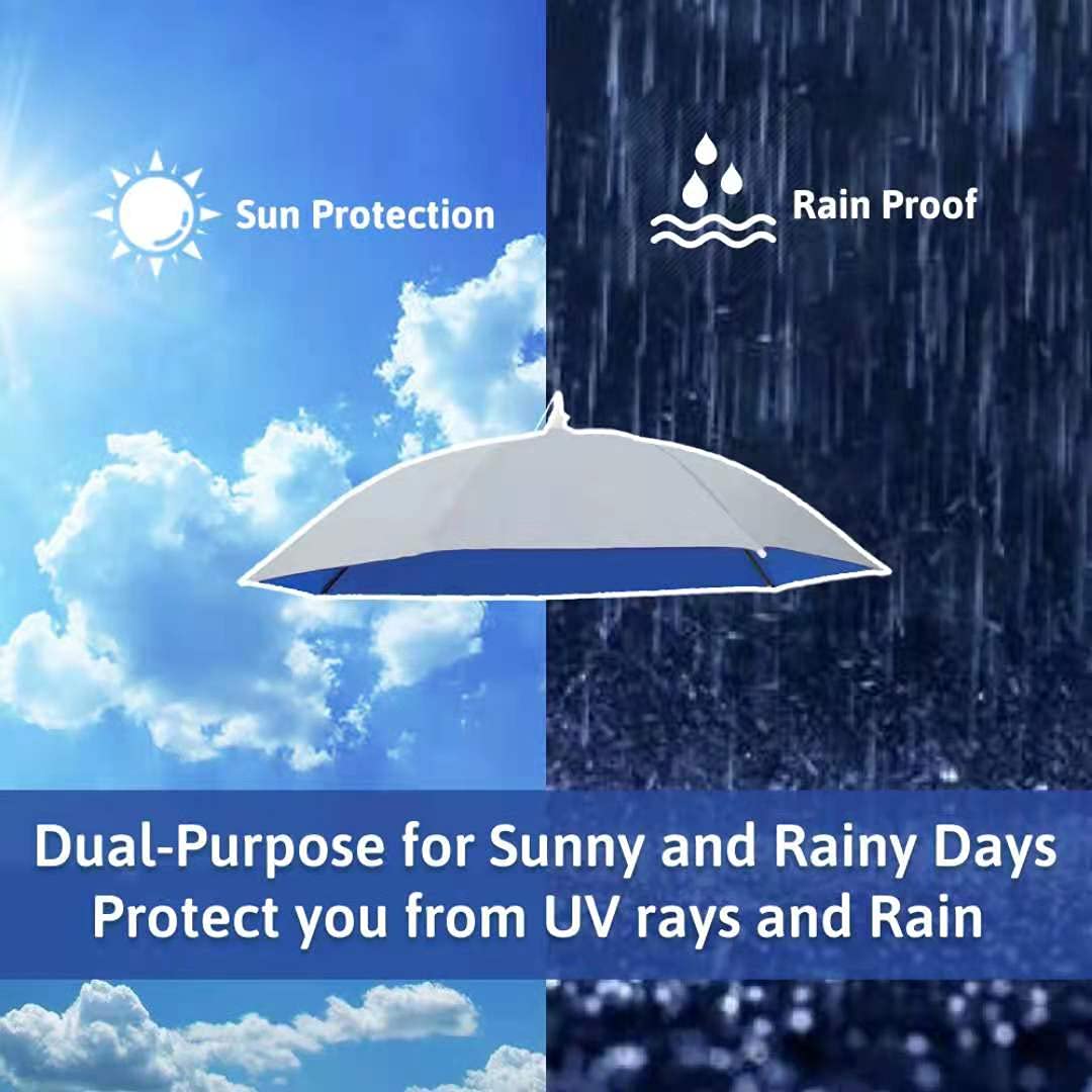 Fishing Umbrella Hats Gardening Folding Umbrella Hat HeadwearSun Rain Cap Adjustable Multifunction Outdoor Headwear