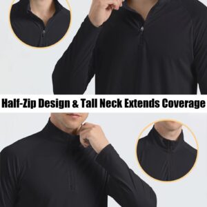 Sun Shirts for Men UV Protection UPF 50+ Rash Guard Shirt Long Sleeve Running Shirts for Men Fishing Shirts for Men Summer Shirts Black