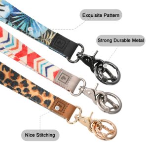 MNGARISTA Hand Wrist Lanyard Key Chain, Cool Keychain Wristlet, Wristlet Strap with Car Keychain, Leopard