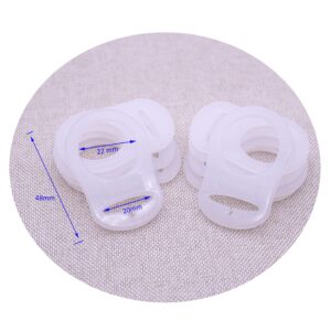 Sutoyuen Soft Silicone Adapter Rings Baby Pacifier Clips Holders for Button Style Dummy Soother Teething Ring (White) 10pcs …