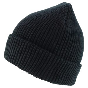 armycrew 100% acrylic oversized xxl thick gi watch cap ribbed knit beanie hat - black - 2xl