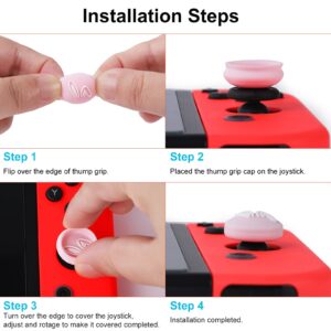 Owngen Cute Thumb Grip Caps for Nintendo Switch/Lite/OLED, Kawaii Magic Moon Joy-Stick Button Stick Cover 3D Analog Ergonomic Cap for NS Controller Joy-Cons (Luna)