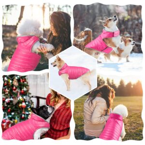 Dogcheer Dog Winter Coat Reversible, Lightweight Pet Jacket Warm Vest, Reflective Dog Clothes for Cold Weather, Waterproof Outdoor Puppy Puffer Jacket Apparel for Small Medium Large Dogs