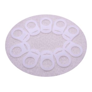 Sutoyuen Soft Silicone Adapter Rings Baby Pacifier Clips Holders for Button Style Dummy Soother Teething Ring (White) 10pcs …