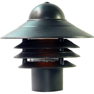 kastlite black nautical post walkway lamp | 10" high outdoor coastal fixture | fits 3" posts | ul listed dock light - comes with mounting hardware