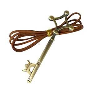 Anime Eren Jeager Basement Key Pendant Necklace Bronze Metal Leather Cosplay Gift for Anime Fans (Bronze)