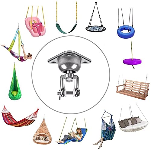 ZGCY Heavy Duty, Stainless Steel Swing Hanger of Round Shape 360° Rotation +30° Swing, Gym Hanging sandbags, Yoga, air Dance, Rotating Tires, Rotating Pendulum Hanging Items