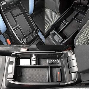 TACOBRO Center Console Organizer Tray Compatible with Ford Escape 2020-2024 and 2021 2022 2023 2024 2025 Bronco Sport CX430 4-Door (Not for U725 2-Door) Secondary Storage Armrest Glove Box - Black