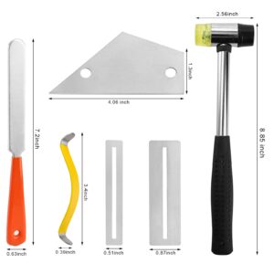 SOUJOY 17 Pieces Guitar Luthier Tool Set, Including Fret Rubber Hammer, Fret Crowning File, Fret Leveling Beam Sanding Leveler Beam, Fret Rocker, Fingerboard Guards, String Spreaders