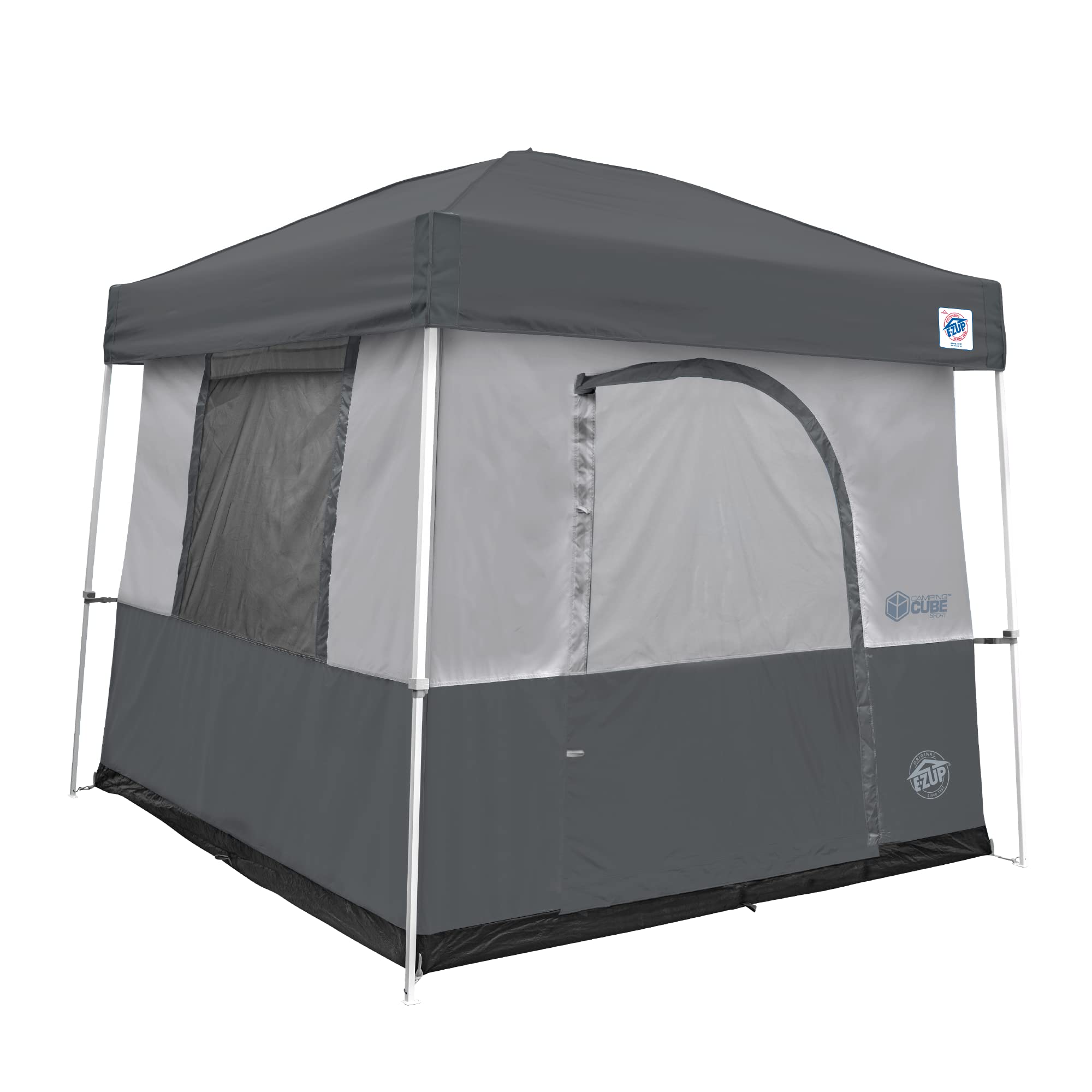 E-Z UP Camping Cube Sport, Converts 10' Angled Leg Canopy into Camping Tent, Grey (Canopy/SHELTER NOT Included)