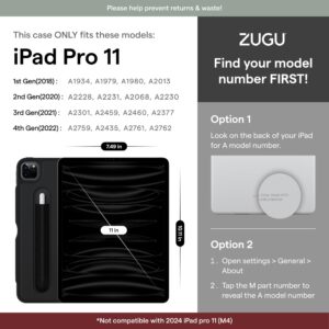 ZUGU Case iPad Pro 11 Inch Case 1st/2nd/3rd/4th Generation Case 2018/2020/2021/2022 | Slim Protective Case Wireless Apple Pencil Charging | Convenient Magnetic Stand & Sleep/Wake Cover | Cherry Red